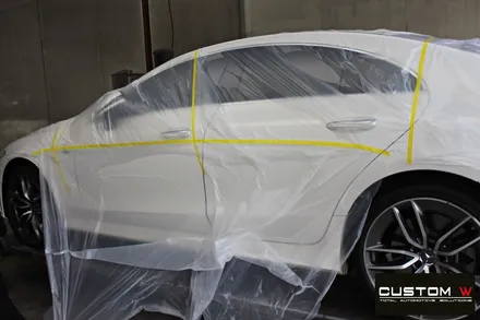 벤츠 CLS53 AMG 블랙실버 유광 투톤 휠도색 + 레드 캘리퍼 도색 / 용인 처인구