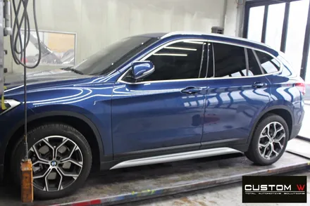 BMW X1 블랙유광 휠도색 + 레드 캘리퍼 도색 / 용인 처인구
