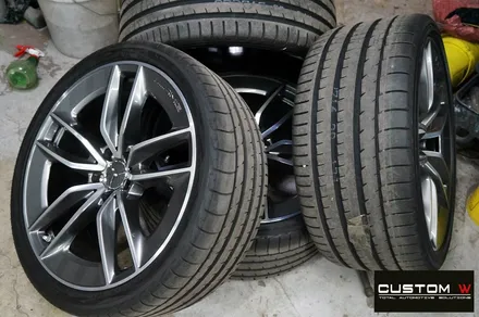 벤츠 CLS53 AMG 블랙 실버 유광 투톤 휠도색 + 레드 캘리퍼 도색 / 용인 처인구