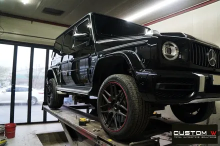 벤츠 신형 G63 AMG 휠 상처 수리 후 블랙 레드 무광 투톤 휠도색 / 용인 처인구