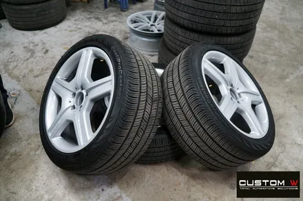 벤츠 W221 S500 기존 잘못된 휠수리 도색 이력 약품 박리 후 하이퍼 실버 휠도색 / 용인 처인구