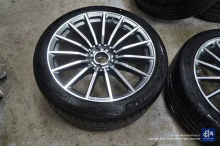 벤츠 GT43 AMG 블랙실버 투톤 유광 휠도색 & 카본 세라믹 골드 캘리퍼도색 / 용인 처인구