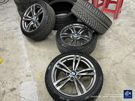 BMW 320d 휠수리 후 건메탈 휠도색 + 블루 캘리퍼 도색 / 용인 처인구