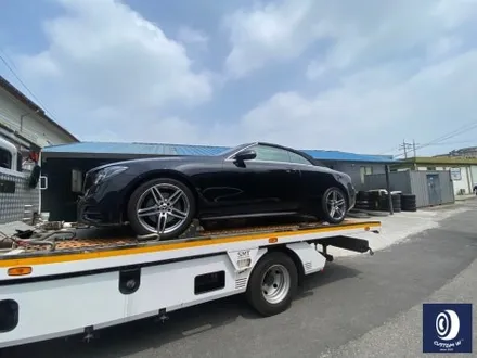 감동적인 후기글을 작성해 주신 고객분의 차량/ 벤츠 E220D 카브리올레 19인치(일명 AMG 별휠) 블랙 유광 휠도색 (feat. 보험 긴급 출동 서비스를 이용한 캐리어 카 입출고) / 용인 처인구