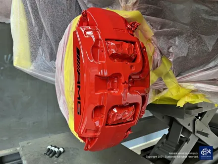 벤츠 GLE53 AMG 휠수리 후 블랙유광 휠도색 + 레드 캘리퍼 도색 / 용인 처인구