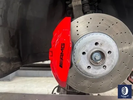 벤츠 CLS53 AMG 휠 상처 수리 후, 블랙 + 실버 투톤 휠도색 그리고  레드 캘리퍼 도색 작업까지_! (FEAT. 비 오는 날에도 작업 이상무_!!) / 용인 처인구