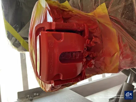 벤츠 GLE53 AMG 잘 못된 휠수리 박리 제거 후, 블랙유광 휠도색 + 레드 캘리퍼 도색 / 용인 처인구