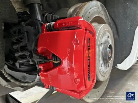 벤츠 C63 AMG 블랙 실버 투톤 유광 휠도색 + 레드 캘리퍼 도색 / 용인 처인구
