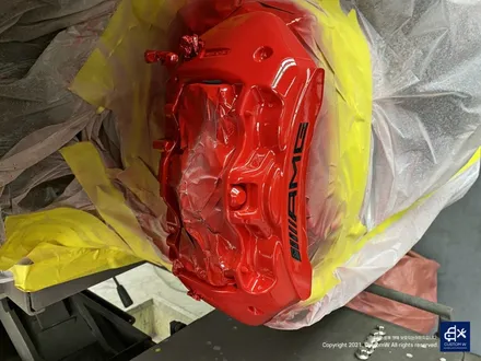 벤츠 GT43 AMG 휠수리 후 블랙유광 휠도색 + 레드 캘리퍼 도색 / 용인 처인구