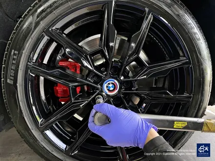 BMW i4 M50 블랙유광 휠도색 & 레드 캘리퍼 도색 / 용인 처인구