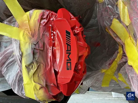 벤츠 A45 AMG BBS CIR 블랙 실버 투톤 유광 휠도색 + 레드 캘리퍼 도색 / 용인 처인구