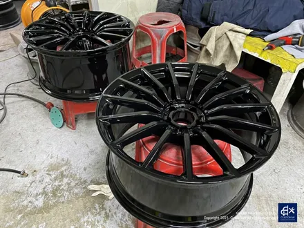 벤츠 GT43 AMG 휠수리 후 블랙유광 휠도색 + 레드 캘리퍼 도색 / 용인 처인구