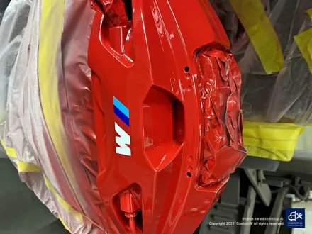 BMW X6 40i 신차 741M 블랙유광 휠도색 + 레드 캘리퍼 도색 / 용인 처인구