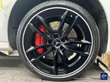 벤츠 E53 AMG 휠수리 후 블랙 실버 투톤 무광 휠도색 + 레드 캘리퍼 도색 / 용인 처인구