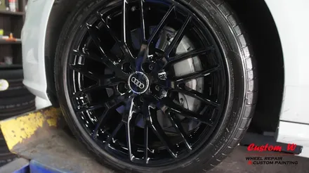 [커스텀W]아우디 A6 40TDI 19인치 휠 블랙유광 휠도색. / 용인 처인구