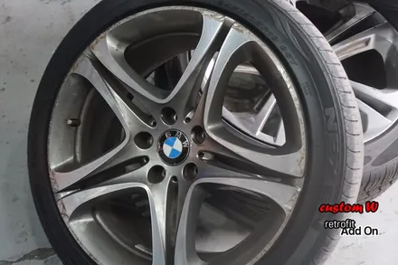 BMW 640D 블루와 레드 캘리퍼도색, 고스트크롬 휠도색. / 용인 처인구
