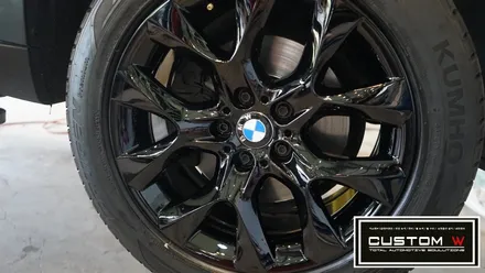 BMW X5 휠 상처수리 후 블랙유광 휠도색. / 용인 처인구