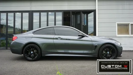 BMW 420d 쿠페 441M 휠 상처수리 후 블랙유광 휠도색, 얼라인먼트 교정. / 용인 처인구