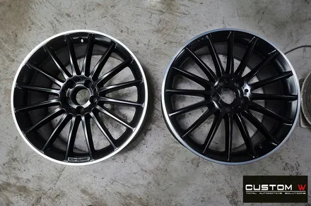 벤츠 CLA45 AMG 다이아몬드 컷팅 2개 무광 투톤 휠복원 / 용인 처인구