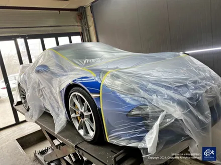 포르쉐 911(991 MK1) 카레라 GT3 센터락 휠 잘못된 도색 박리 후 블랙유광 휠도색 + 블루 캘리퍼 도색 / 용인 처인구