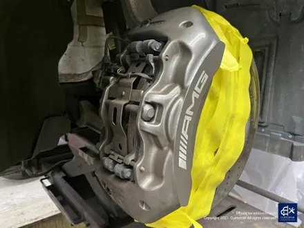 벤츠 C63 AMG 블랙 실버 투톤 유광 휠도색 + 레드 캘리퍼 도색 / 용인 처인구