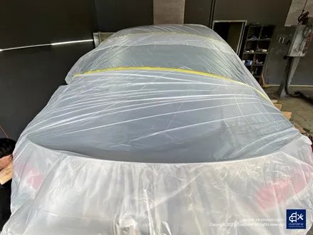 벤츠 C63 AMG 쿠페 휠수리 후 무광블랙 휠도색 + 레드 캘리퍼 도색 / 용인 처인구