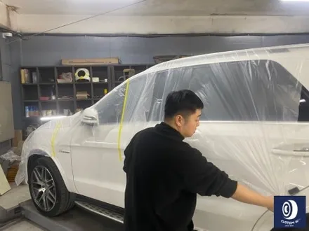벤츠 GLE63 AMG 휠 도색 불량 재작업 약품 박리 제거 후, 사틴 블랙 + 실버 투톤 휠도색 + 레드 캘리퍼 도색 / 용인 처인구