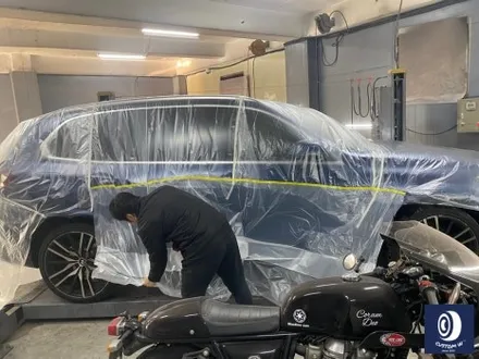 BMW G05 X5 22인치 휠 상처 수리 후, 블랙 유광 휠도색 + 부식 제거 후, 블루 캘리퍼 도색 / 용인 처인구