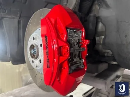 벤츠 CLS53 AMG 휠 상처 수리 후, 블랙 + 실버 투톤 휠도색 그리고  레드 캘리퍼 도색 작업까지_! (FEAT. 비 오는 날에도 작업 이상무_!!) / 용인 처인구