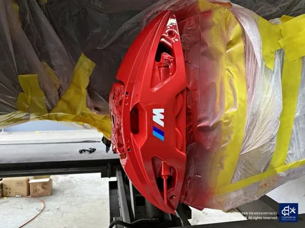 BMW X6 40i 신차 741M 블랙유광 휠도색 + 레드 캘리퍼 도색 / 용인 처인구