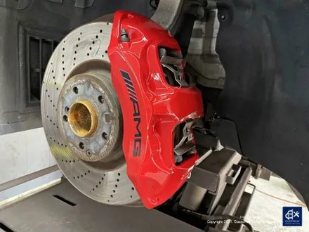 벤츠 C63 AMG 쿠페 휠수리 후 무광블랙 휠도색 + 레드 캘리퍼 도색 / 용인 처인구