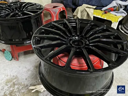 벤츠 GT43 AMG 휠수리 후 블랙유광 휠도색 + 레드 캘리퍼 도색 / 용인 처인구