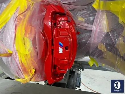 BMW 640D 373M 20인치 휠 수리 도색 불량 약품 박리 / 페인트 제거 후, 블랙 유광 휠 도색 재작업 + 레드 캘리퍼 도색 / 용인 처인구