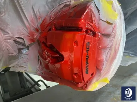 벤츠 C63AMG 하이그로시 블랙(검정 유광) 휠도색 + 레드 캘리퍼 도색 / 용인 처인구