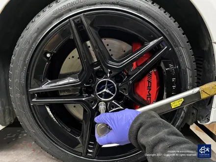 벤츠 A35 AMG 블랙유광 휠도색 + 레드 캘리퍼 도색 / 용인 처인구