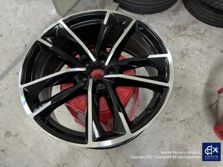 아우디 A7 50TDI 20인치 휠 상처 수리 후, 다이아몬드 커팅 가공을 이용한 블랙 폴리시 휠 커스텀 도색 작업 그리고 레드 캘리퍼 도색 작업까지_! / 용인 처인구