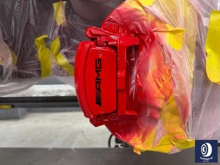 벤츠 GLE450 다이아몬드 커팅 가공을 이용한 블랙 폴리시 휠 작업 + 레드 캘리퍼 도색 / 용인 처인구