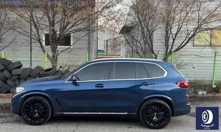BMW G05 X5 22인치 휠 상처 수리 후, 블랙 유광 휠도색 + 부식 제거 후, 블루 캘리퍼 도색 / 용인 처인구