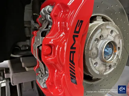 벤츠 GT43 AMG 휠수리 후 블랙유광 휠도색 + 레드 캘리퍼 도색 / 용인 처인구