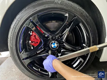 BMW 640d 휠수리 후 블랙유광 휠도색 + 레드 캘리퍼 도색 / 용인 처인구