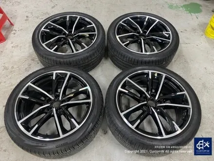아우디 A7 50TDI 20인치 휠 상처 수리 후, 다이아몬드 커팅 가공을 이용한 블랙 폴리시 휠 커스텀 도색 작업 그리고 레드 캘리퍼 도색 작업까지_! / 용인 처인구