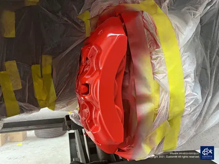 벤츠 GT43 AMG 잘못된 기존 도색 이력 박리후 블랙 실버 투톤 유광 휠도색 + 레드 캘리퍼 도색 / 용인 처인구