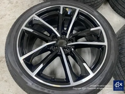 아우디 A7 50TDI 20인치 휠 상처 수리 후, 다이아몬드 커팅 가공을 이용한 블랙 폴리시 휠 커스텀 도색 작업 그리고 레드 캘리퍼 도색 작업까지_! / 용인 처인구