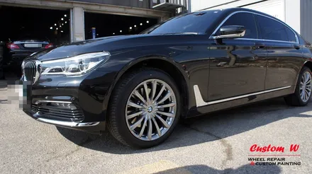 신형 BMW 7시리즈 740LD 휠 상처수리 후 고스트크롬 휠도색. / 용인 처인구