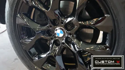 BMW X5 휠 상처수리 후 블랙유광 휠도색. / 용인 처인구