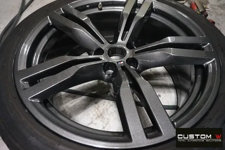 재방문 주신 고객. BMW G12 740LI 휠 상처 수리 후, 건메탈 휠복원 도색. / 용인 처인구