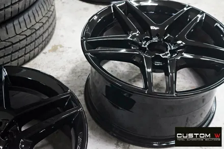 벤츠 S350D 블랙유광 휠도색 + 골드 캘리퍼 도색 / 용인 처인구