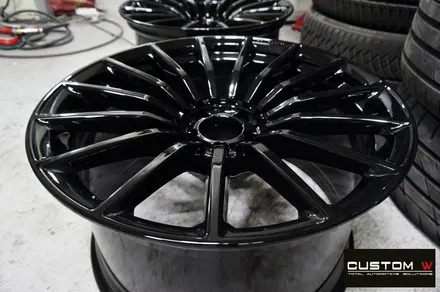 벤츠 GT43 AMG 블랙유광 휠도색 + 레드 캘리퍼 도색 / 용인 처인구