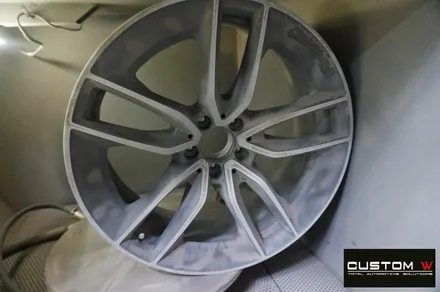 벤츠 CLS53 AMG 블랙실버 투톤 유광 휠도색 + 카본 세라믹 골드 캘리퍼 도색 / 용인 처인구