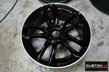 벤츠 E53 AMG 블랙 실버 투톤 유광 휠도색 + 레드 캘리퍼 도색 / 용인 처인구